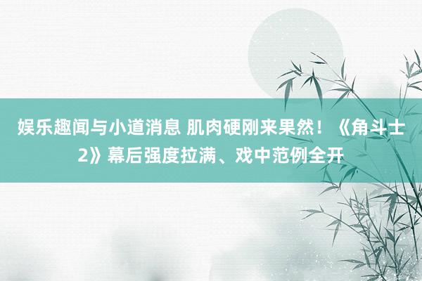 娱乐趣闻与小道消息 肌肉硬刚来果然！《角斗士2》幕后强度拉满、戏中范例全开