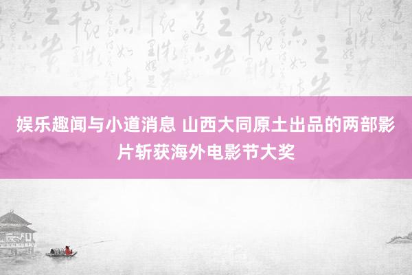 娱乐趣闻与小道消息 山西大同原土出品的两部影片斩获海外电影节大奖