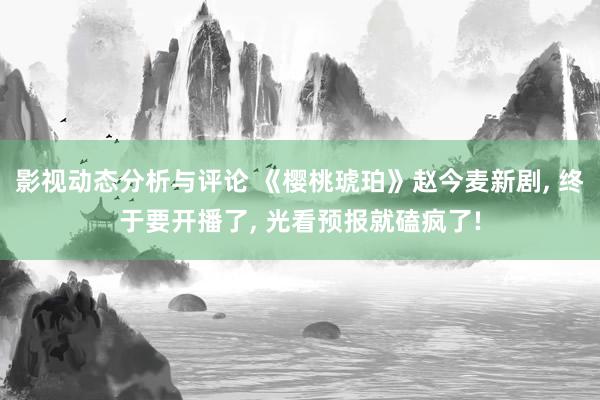 影视动态分析与评论 《樱桃琥珀》赵今麦新剧, 终于要开播了, 光看预报就磕疯了!