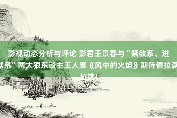 影视动态分析与评论 影君王景春与“禁欲系、进狱系”两大狠东谈主王人聚《风中的火焰》期待值拉满!