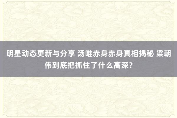 明星动态更新与分享 汤唯赤身赤身真相揭秘 梁朝伟到底把抓住了什么高深？