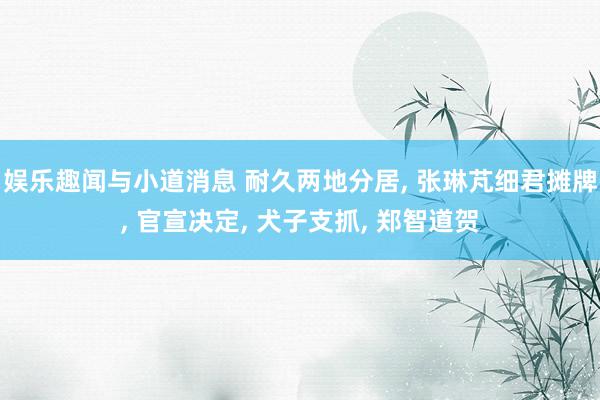 娱乐趣闻与小道消息 耐久两地分居, 张琳芃细君摊牌, 官宣决定, 犬子支抓, 郑智道贺