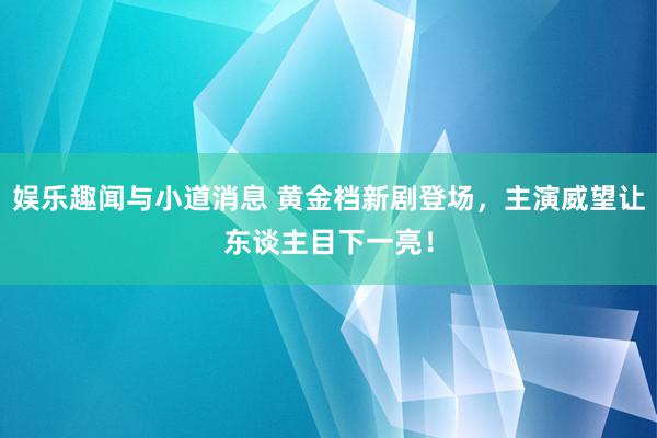 娱乐趣闻与小道消息 黄金档新剧登场，主演威望让东谈主目下一亮！